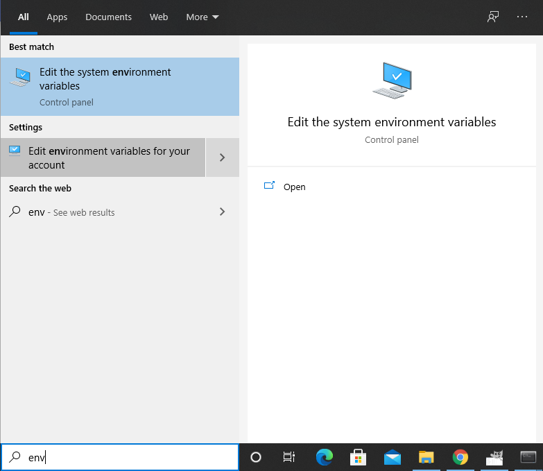 Edit environment variables 1